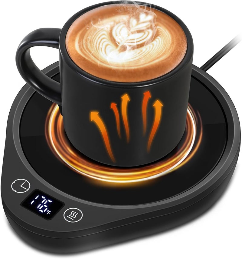 PUSEE Coffee Mug Warmer - Electric Large Candle Warmer Plate with 4H Auto Shut Off, 3-Temp Settings Cup Heater for Desk, Tea, Milk, Cocoa - Image 1